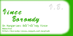 vince borondy business card